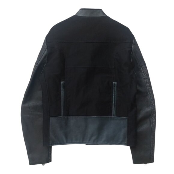 (SOLD) Balenciaga Fall 2012 Black and Gray Paneled Biker Leather Jacket - Picture 3 of 16
